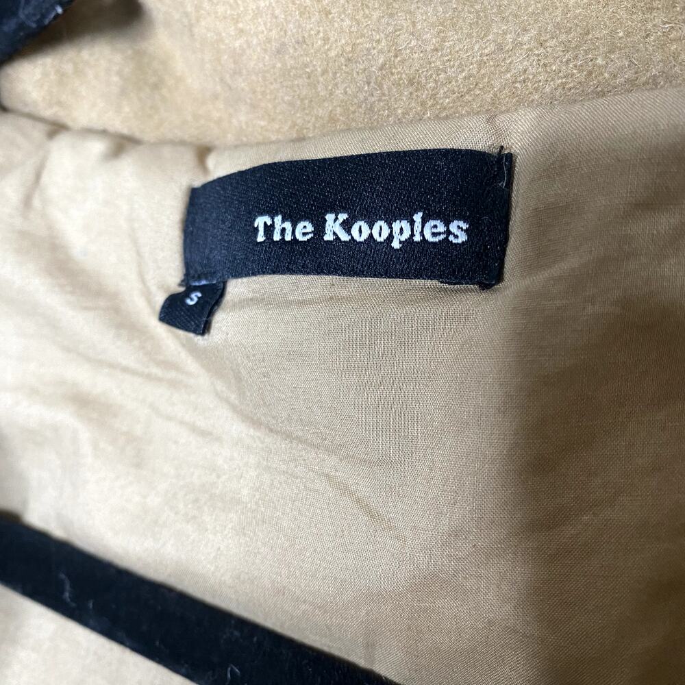 The Kooples Wool Blend Mockneck Utility Pea Coat Small Snap Front Zip Jacket Tan - Picture 5 of 15